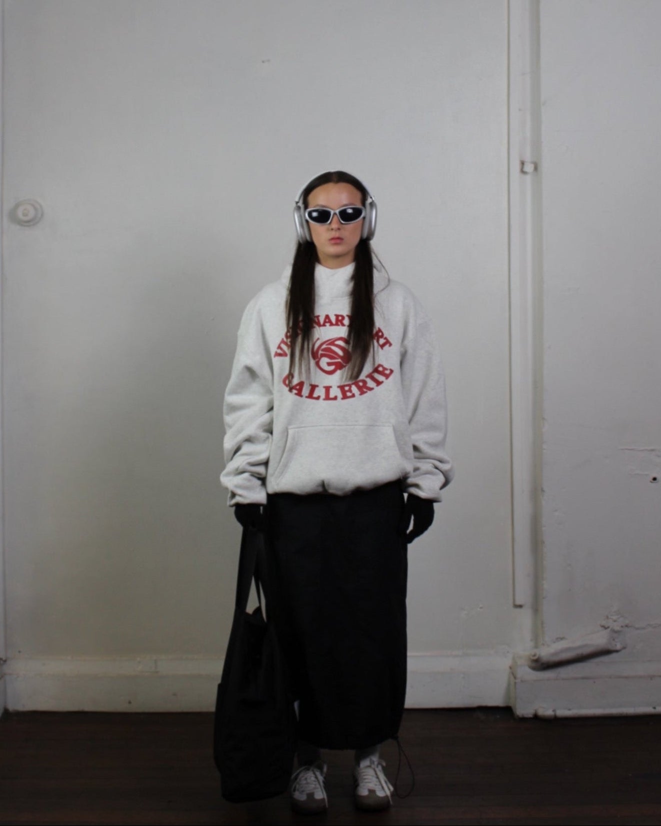 Product image of Vision studios' Visionary art gallerie hoodie in marl grey and red (size S)