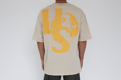 Product image showing the back of Vision studios off white oversized tee (size XL)